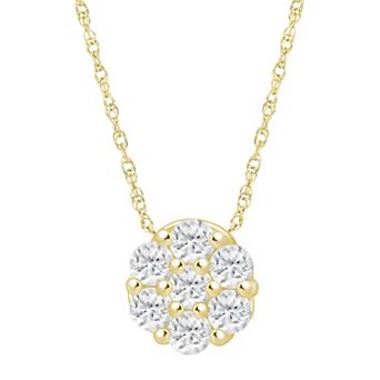 Alyson Layne 10k Gold 1 Carat T.W. Lab Grown Diamond Cluster Pendant Necklace