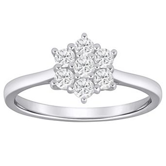 Alyson Layne 10k White Gold 1/2 Carat T.W. Lab Grown Diamond Cluster Ring