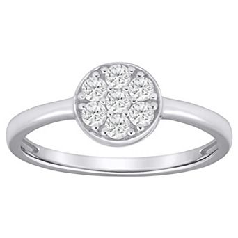 Alyson Layne 10k White Gold 1/4 Carat T.W. Lab Grown Diamond Cluster Ring