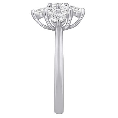 Alyson Layne 10k White Gold 1 1/2 Carat T.W. Lab Grown Diamond Cluster Ring
