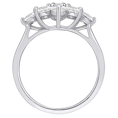 Alyson Layne 10k White Gold 1 1/2 Carat T.W. Lab Grown Diamond Cluster Ring