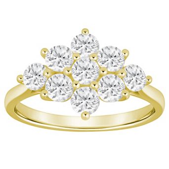 Alyson Layne 10k Gold 1 1/2 Carat T.W. Lab-Grown Diamond Cluster Ring