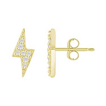 Alyson Layne 10k Gold Lab Grown Diamond Lightning Bolt Stud Earrings