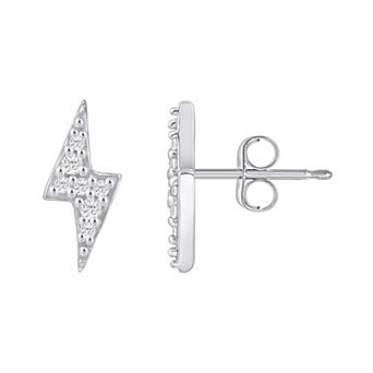 Alyson Layne 10k Gold Lab Grown Diamond Lightning Bolt Stud Earrings