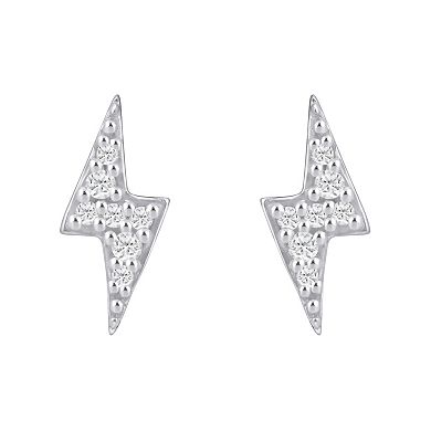 Alyson Layne 10k Gold Lab Grown Diamond Lightning Bolt Stud Earrings