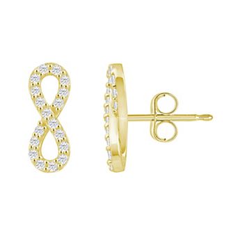 Alyson Layne 10k Gold Lab Grown Diamond Infinity Stud Earrings