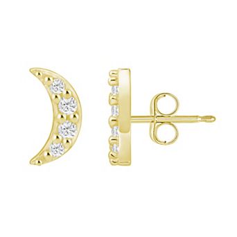 Alyson Layne 10k Gold 1/4 Carat T.W. Lab Grown Diamond Crescent Moon Stud Earrings