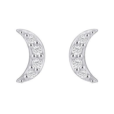 Alyson Layne 10k Gold 1/4 Carat T.W. Lab Grown Diamond Crescent Moon Stud Earrings