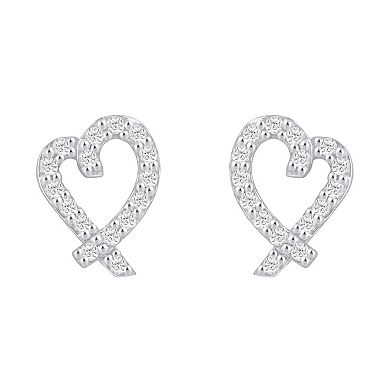 Alyson Layne 10k Gold Lab Grown Diamond Heart Stud Earrings