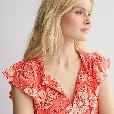 Women's Sonoma Goods For Life® Silk-Like Flutter Sleeve Dress