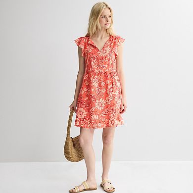 Women's Sonoma Goods For Life® Silk-Like Flutter Sleeve Dress