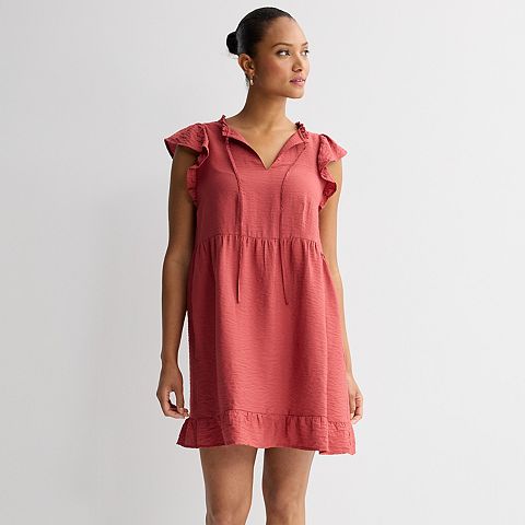 Женские платья Sonoma Goods For Life Women's Sonoma Goods For Life® Silk-Like Flutter Sleeve Dress