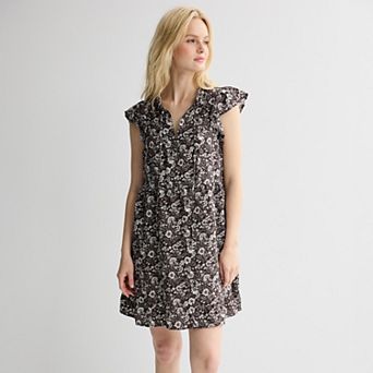 Women's Sonoma Goods For Life® Silk-Like Flutter Sleeve Dress
