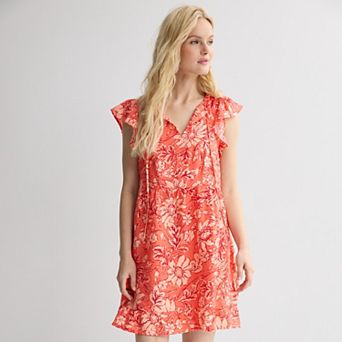 Women's Sonoma Goods For Life® Silk-Like Flutter Sleeve Dress