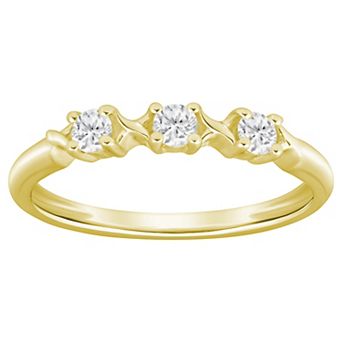 Alyson Layne 10k Gold 1/4 Carat T.W. Lab Grown Diamond Trio Band Ring