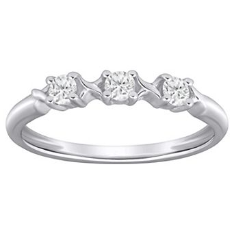 Alyson Layne 10k Gold 1/4 Carat T.W. Lab Grown Diamond Trio Band Ring