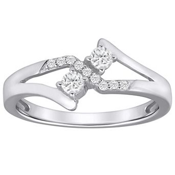 Alyson Layne 10k Gold 1/4 Carat T.W. Lab Grown Diamond Crossed Ring