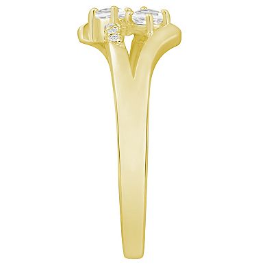Alyson Layne 10k Gold 1/4 Carat T.W. Lab Grown Diamond Crossed Ring