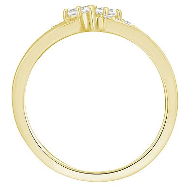 Alyson Layne 10k Gold 1/4 Carat T.W. Lab Grown Diamond Crossed Ring