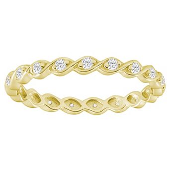 Alyson Layne 10k Gold 1/8 Carat T.W. Lab Grown Diamond Twist Eternity Band