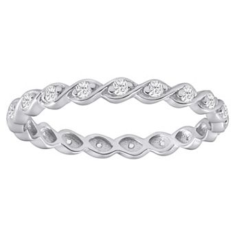 Alyson Layne 10k Gold 1/8 Carat T.W. Lab Grown Diamond Twist Eternity Band