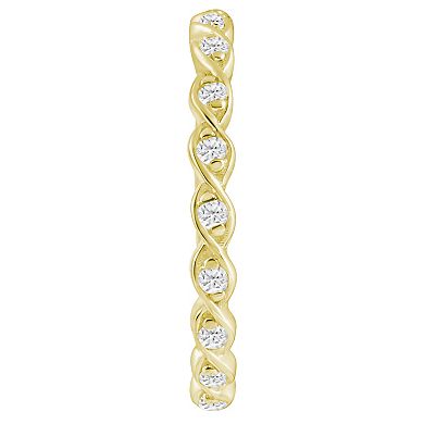 Alyson Layne 10k Gold 1/8 Carat T.W. Lab Grown Diamond Twist Eternity Band