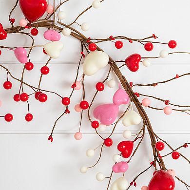 nearly natural Artificial Valentine's Day Heart & Berry Twig Garland