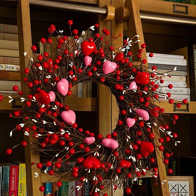 nearly natural Artificial Valentine's Day Heart & Berry Twig Wreath