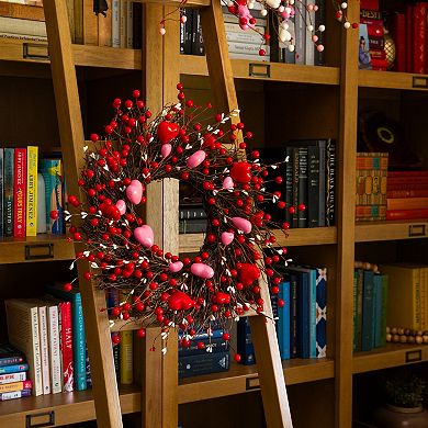 nearly natural Artificial Valentine's Day Heart & Berry Twig Wreath