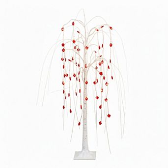 nearly natural Pre-Lit Artificial Willow Tree with 48 Heart Shaped LED Lights