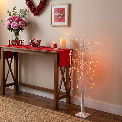 nearly natural Pre-Lit Artificial Willow Tree with 48 Heart Shaped LED Lights