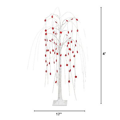 nearly natural Pre-Lit Artificial Willow Tree with 48 Heart Shaped LED Lights