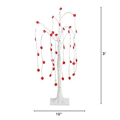 nearly natural Pre-Lit Artificial Willow Tree with 40 Heart Shaped LED Lights