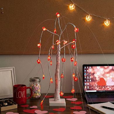 nearly natural Pre-Lit Artificial Willow Tree with 24 Heart Shaped LED Lights