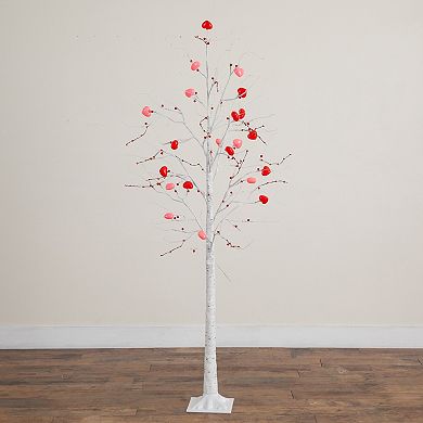 nearly natural Pre-Lit Artificial Twig Tree with 96 Heart Shaped LED Lights