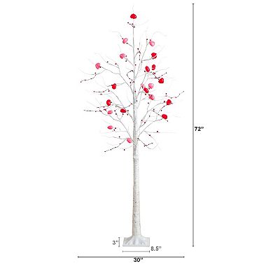 nearly natural Pre-Lit Artificial Twig Tree with 96 Heart Shaped LED Lights