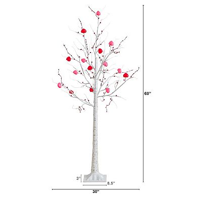 nearly natural Pre-Lit Artificial Twig Tree with 72 Heart Shaped LED Lights