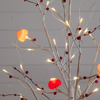 nearly natural Pre-Lit Artificial Twig Tree with 48 Heart Shaped LED Lights