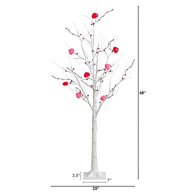 nearly natural Pre-Lit Artificial Twig Tree with 48 Heart Shaped LED Lights