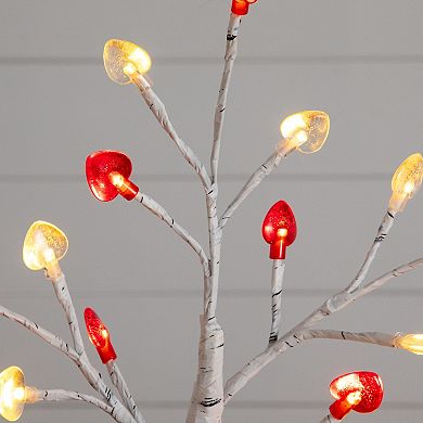 nearly natural Pre-Lit Artificial Valentine's Day Twig Tree with Heart-Shaped LED Lights