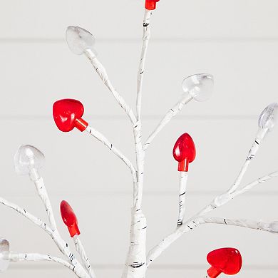 nearly natural Pre-Lit Artificial Valentine's Day Twig Tree with Heart-Shaped LED Lights