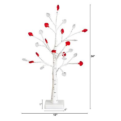 nearly natural Pre-Lit Artificial Valentine's Day Twig Tree with Heart-Shaped LED Lights
