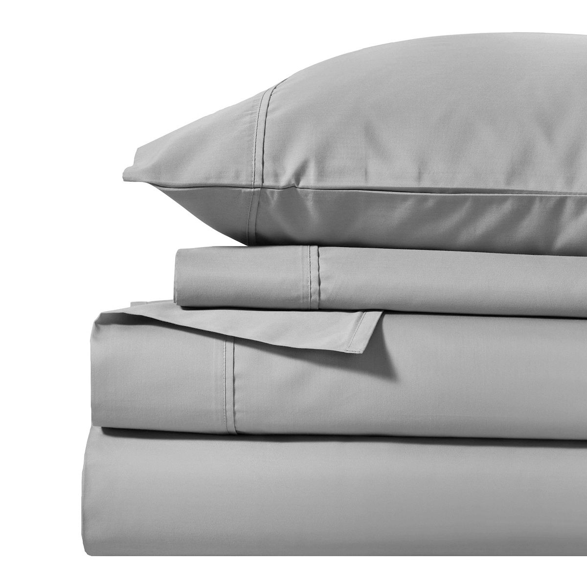 SUPERIOR Solid 1000 Thread Count Cotton Blend Deep Pocket Sheet Set - Light Gray, QUEEN SET$77.60