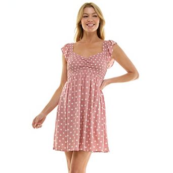 Juniors' Lily Rose Cinched Smocked Flutter Skater Dress