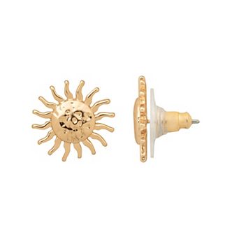 LC Lauren Conrad Gold Tone Sun Button Earrings