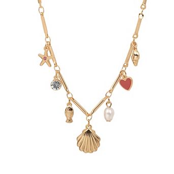 LC Lauren Conrad Gold-Tone Short Mini Statement Charm Necklace