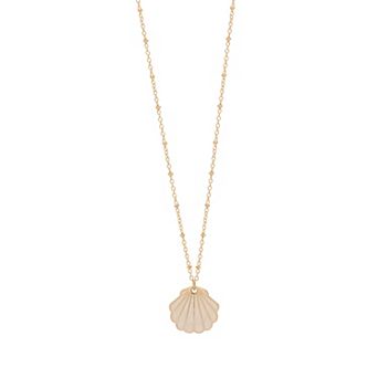 LC Lauren Conrad Gold-Tone Shell Long Pendant Necklace