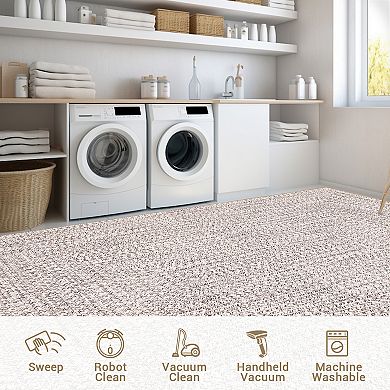 Modern Plain Weave Area Machine Washable Non Slip Ultra Thin Foldable Floor Cover for Living Spaces