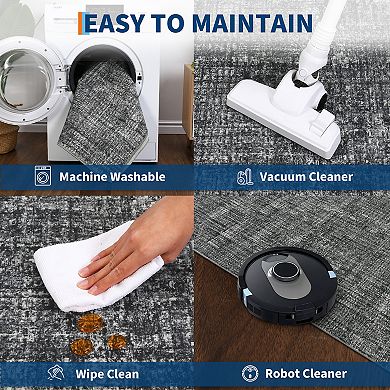 Modern Plain Tone Area Rug Machine Washable Non Slip Minimalist Rug for Living Room Bedroom Kitchen