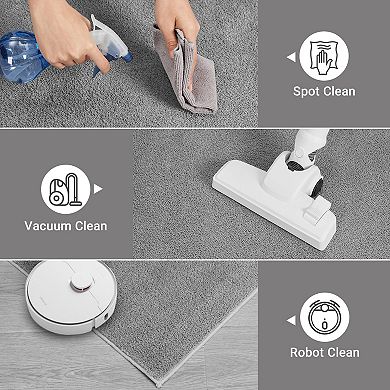 Modern Solid Color Minimalist Area Rug Machine Washable Non Slip Carpet for Living Room Bedroom